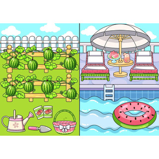 Đồ chơi bóc dán nhà cô gái dưa hấu 🍉 watermelon - búp bê giấy Gacha Pighandmade