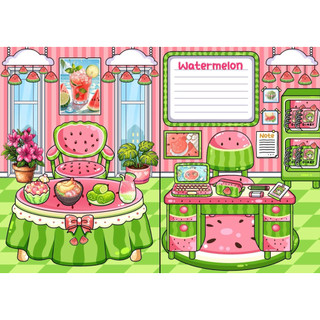 Đồ chơi bóc dán nhà cô gái dưa hấu 🍉 watermelon - búp bê giấy Gacha Pighandmade