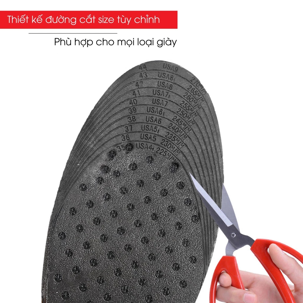 02 Miếng Lót Giày Độn Đế Tăng Chiều Cao (Loại 3cm,5cm,7cm,9cm Đệm Khí)