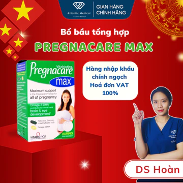 [Chính hãng] Vitamin Bầu PREGNACARE MAX Vitabiotics Bồ Sung Vitamin Canxi Sắt DHA Mẹ Bầu Sau Sinh Hộp 84 Viên
