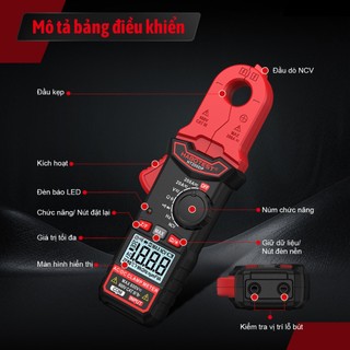 HABOTEST HT200DP AC/DC Máy đo kìm phát hiện NCV Đo lường đèn nền hai màu Giữ dữ liệu Kiểm tra dòng điện và