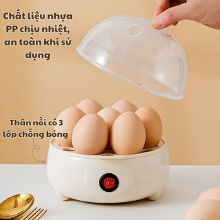 Máy Hấp Luộc Trứng Đa Năng 350W Máy Luộc Khoai, Bắp, Hấp Đồ Ăn Sáng Nhiều Tầng Tự Ngắt Thông Minh