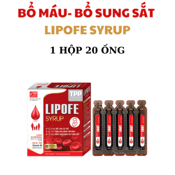 Viên uống LIPOFE SYRUP TPP - Bổ sung sắt, hỗ trợ tăng khả năng tạo máu giảm thiếu máu do thiếu sắt (Dạng viên uống)