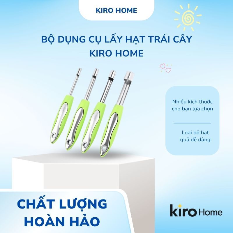Dụng Cụ Lấy Lõi Trái Cây Thép Không Gỉ, Que Tách Hạt Táo Lê Ổi Đa Năng Tiện Lợi Đủ Kích Thước Cỡ 0.6-2cm