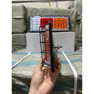 Đèn hậu lồng sắt xe tải xe ben điện dùng chung 12 và 24v