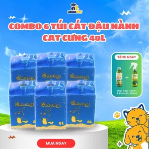 Combo 6 Túi Cát Đậu Nành CÁT CƯNG 8L (2.5kg) - Vón Cục Cực Nhanh, Xả Bồn Cầu, Khử Mùi - Libra Pet