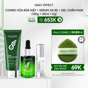 - DAILY EFFECT (120g + 30g + 5g) hỗ trợ Làm sạch, Chăm sóc da