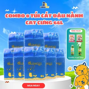 Combo 8 Túi Cát Đậu Nành CÁT CƯNG 8L (2.5kg) - Vón Cục Cực Nhanh, Xả Bồn Cầu, Khử Mùi - Libra Pet