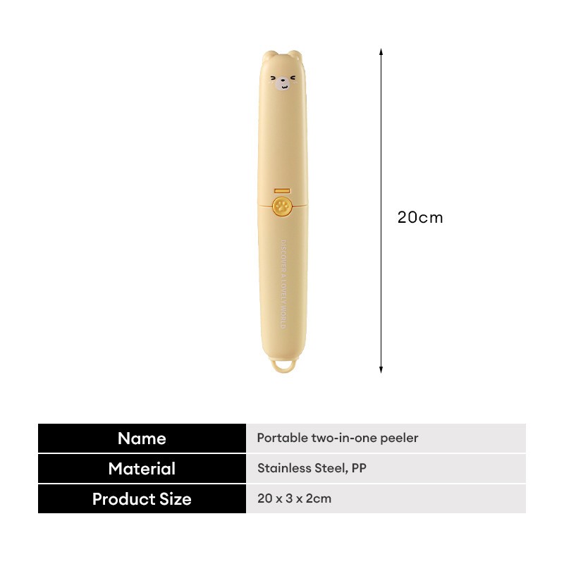 Dụng Cụ Gọt Trái Cây 2 In1 Siêu Sắc Bén, Dao Nạo Rau Củ Quả Hai Đầu Gập Gọn Tiện Lợi Đi Du Lịch Cắm Trại