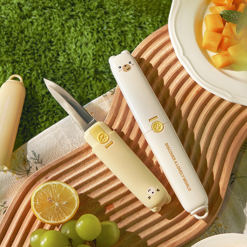 Dụng Cụ Gọt Trái Cây 2 In1 Siêu Sắc Bén, Dao Nạo Rau Củ Quả Hai Đầu Gập Gọn Tiện Lợi Đi Du Lịch Cắm Trại