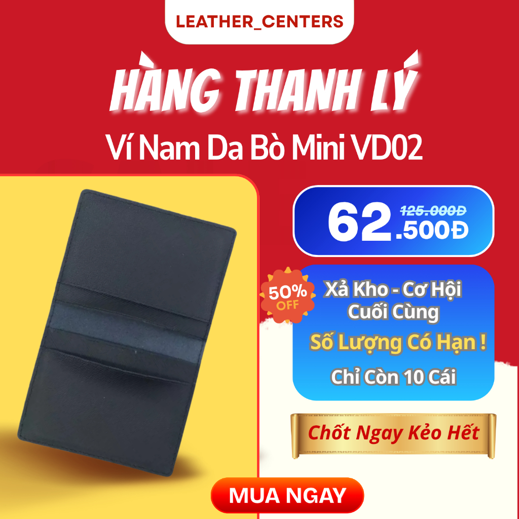Ví Mini Cầm Tay Nam Nữ Da PU Công Sở VD02 - Bóp Đựng Thẻ Tiện Dụng Chính Hãng, Tặng Người Yêu