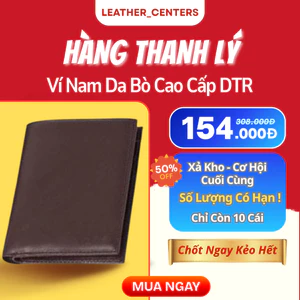 Ví Da Nam Mini Dáng Đứng Thời Trang DTR, Bóp Nam Đẹp Đẳng Cấp, Da Bò Thật 100%, Nhỏ Gọn, Dễ Mang