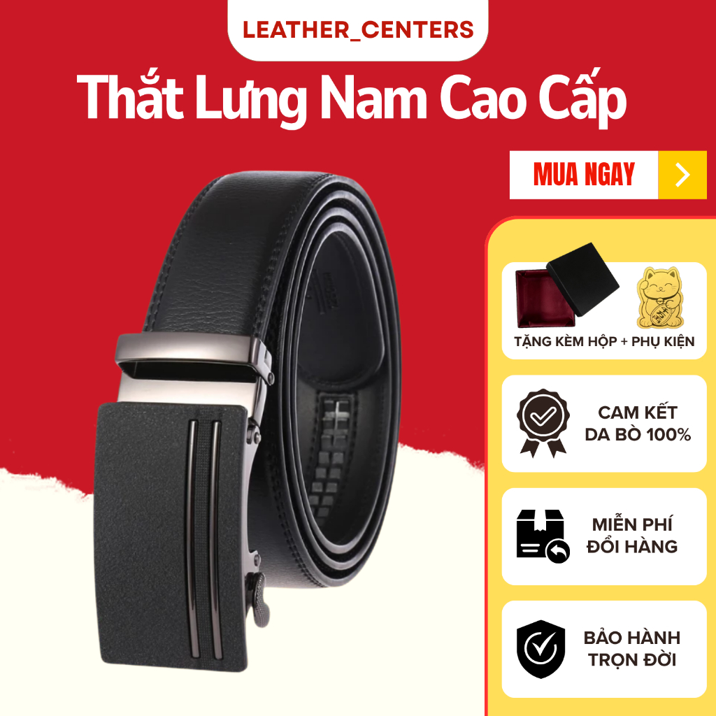 Thắt Lưng Nam Cao Cấp Phong Cách Sang Trọng TL2S, Thắt Lưng Nam Khoá Tự Động, Mang Đi Làm, Đi Chơi