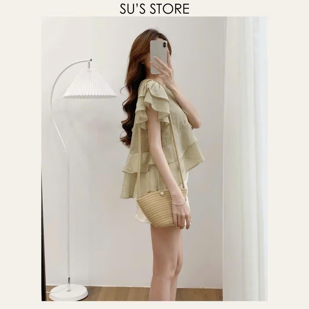 [ SẴN HÀNG ] Áo Babydoll Kiểu Nữ Nhiều Tầng Bồng Xoè Đuôi Cá Cổ V Mùa Hè KA836 - BST HÈ CHIOCO