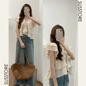 Áo Babydoll Kiểu Nữ Nhiều Tầng Bồng Xoè Đuôi Cá Cổ V Mùa Hè KA836 - BST HÈ CHIOCO
