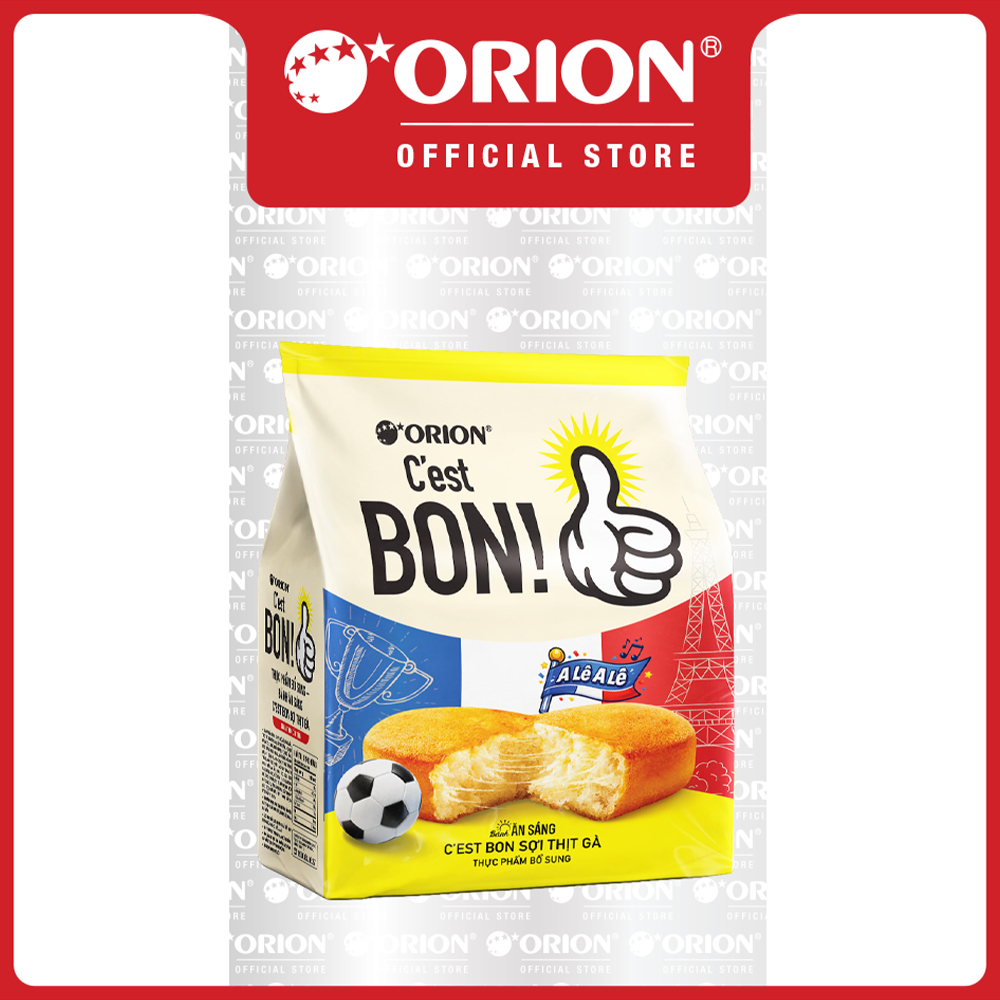 Combo 3 Túi 5 gói bánh ăn sáng Orion C'est Bon sợi thịt gà truyền thống 85G/Túi