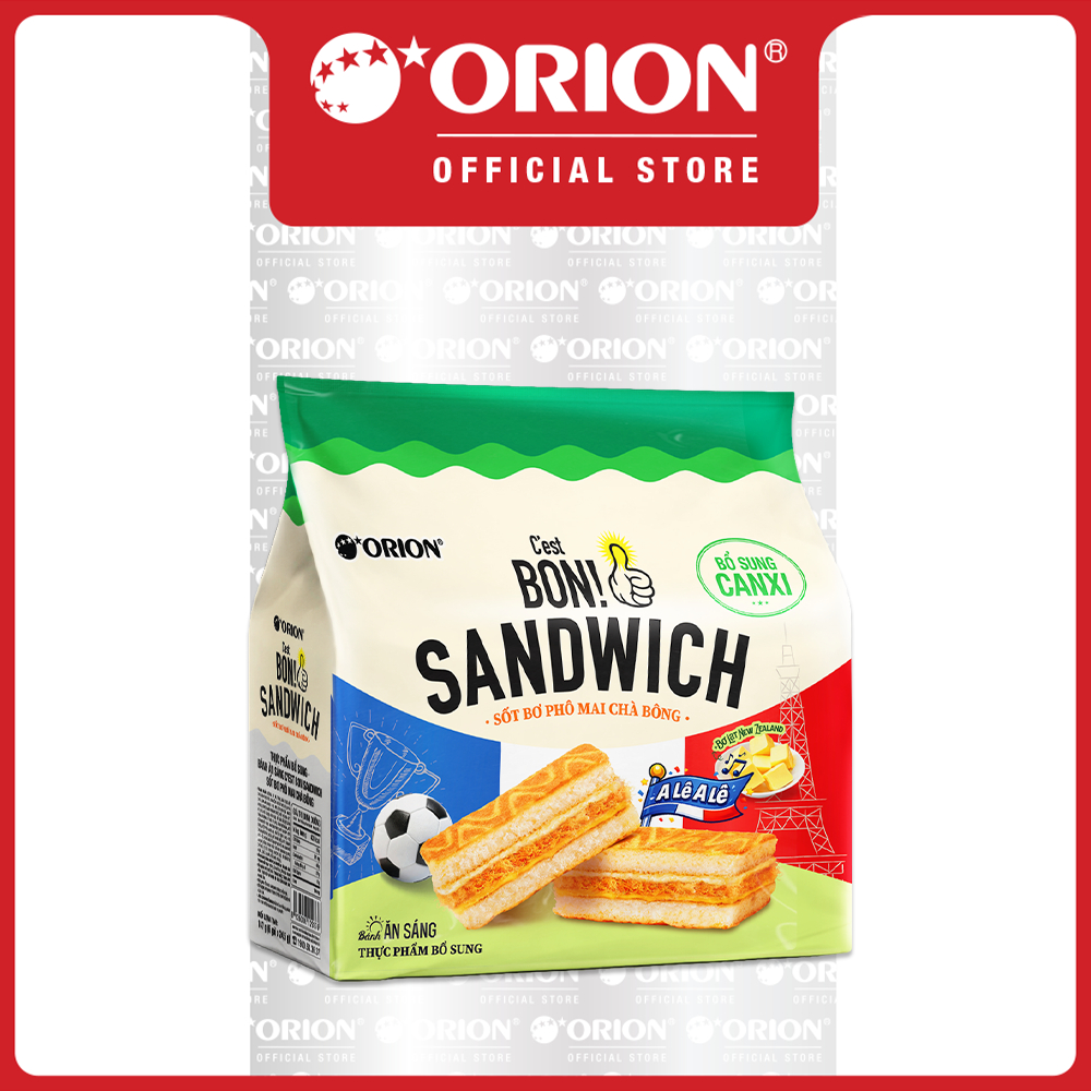 Combo 3 gói bánh ăn sáng C'est Bon Sandwich Sốt Bơ Phô Mai Chà Bông Orion (147G x 6)