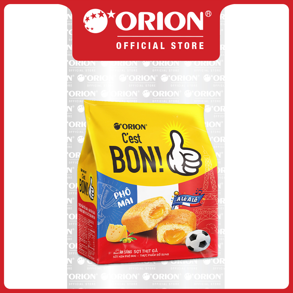 Combo 3 Túi 5 gói bánh ăn sáng Orion C'est Bon sợi thịt gà sốt kem phô mai 101,5G/Túi