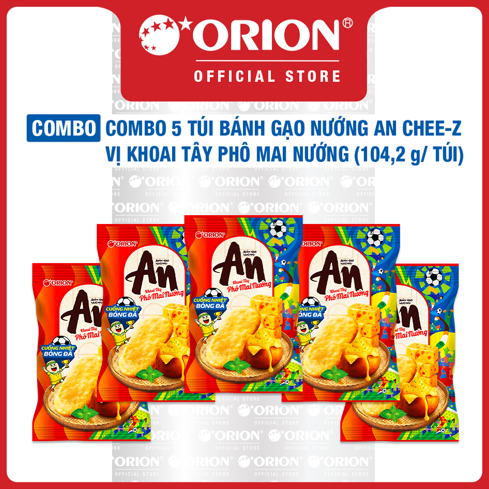Combo 5 Túi Bánh Gạo Nướng An Chee-Z Vị Khoai Tây Phô Mai Nướng 104,2g/Túi