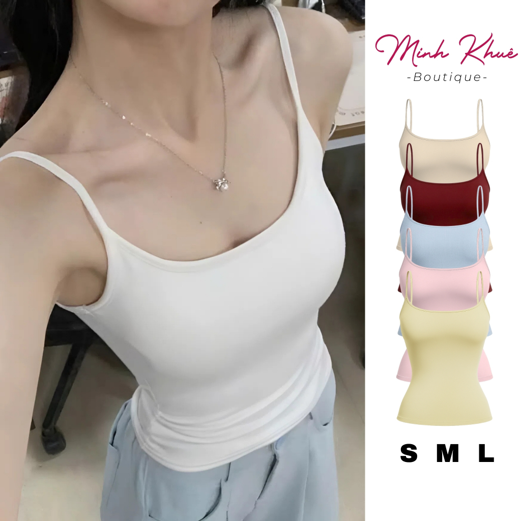 [Mở Bán] Áo Thun Nữ Hai Dây Mảnh Thun Borip Lụa Dáng Dài DD18 2d Ôm Body, Mềm Mát, Co Giãn Basic Minh Khuê Boutique