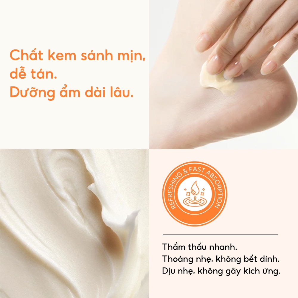 LANBENA Kem dưỡng chân (100g) giúp dưỡng ẩm, làm mềm, dưỡng sáng, làm dịu, tái tạo nuôi dưỡng da chân mịn màng