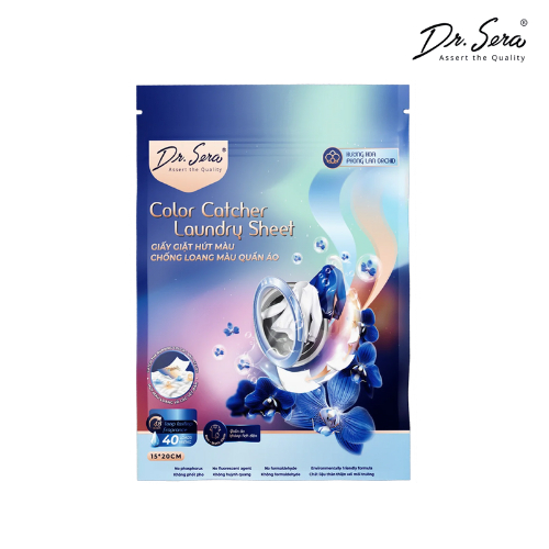 Giấy giặt hút màu, chống loang màu quần áo  Dr.Sera Color Catcher Laundry Sheet
