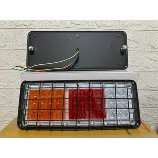 Đèn hậu lồng sắt xe tải xe ben điện dùng chung 12 và 24v