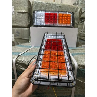 Đèn hậu lồng sắt xe tải xe ben điện dùng chung 12 và 24v
