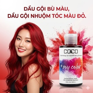 Dầu Gội Bù Màu, Dầu Gội Nhuộm Tóc C0&C0 Màu Đỏ 150ml / 300ml