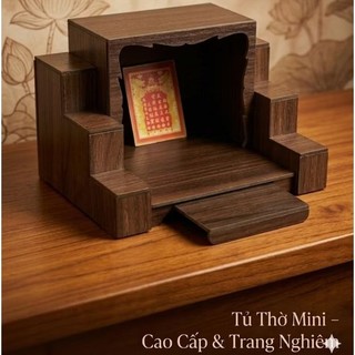 Tủ thờ Thần Tài Để Bàn mini. Khách xem kĩ kích thước dùm shop.