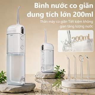 kawu Máy Tăm Nước mini 4 Đầu Phun Chống nước IPX7 Tia nước mạnh bình nước thiết kế co rút gọn