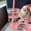 Cốc nhựa hello kitty kèm ống hút - Ly uống nước trong suốt