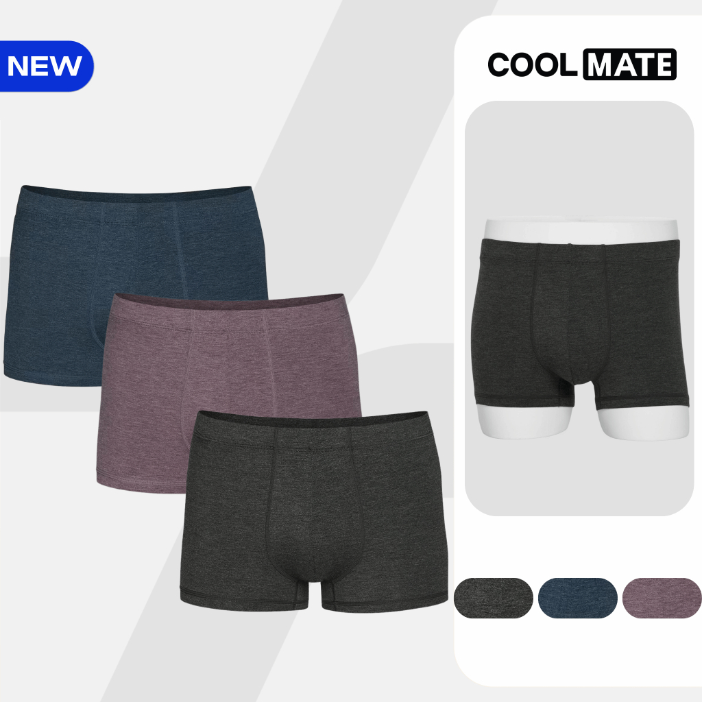 [MUA 3 TẶNG 1]Combo 3 Quần Lót Nam Trunk Bamboo Melange kháng khuẩn, thoáng mát, thấm hút Coolmate