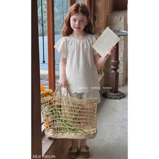 [B&G] Sét bộ thêu hoa áo cánh tiên kèm quần đùi trắng mùa hè mềm mát mẻ cho bé gái từ 10-45kg