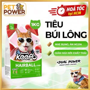 Hạt Mèo Keepo K2 1KG Vị Gà & Cá Ngừ - Giảm Búi Lông, Hỗ Trợ Tiêu Hóa, Khử Mùi Phân, Mọi Lứa Tuổi