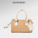 Túi trống nam Leonardo Fawn Boston da Microfiber họa tiết Monogram Neo thời trang sang trọng — ảnh 1