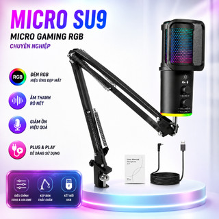 Micro-Micro Livestream, Thu Âm Chuyên Nghiệp ME6S Core X- LED RGB-Lọc 99% Tạp Âm-Thu Âm 360 Độ-BH12T