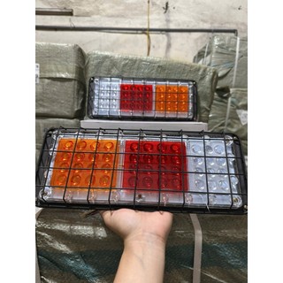 Đèn hậu lồng sắt xe tải xe ben điện dùng chung 12 và 24v