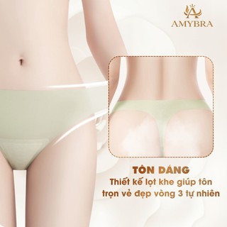 Quần Lọt Khe Su Lạnh Tàng Hình Không Lộ Viền, Quần Chip Nữ Cạp Vừa Đáy Dán Kháng Khuẩn AMYBRA L617