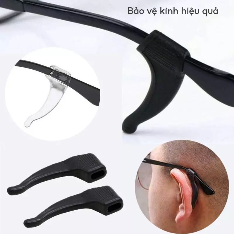 Móc cài kính INNI chống rơi, chống tuột, đệm giữ kính silicone êm tai vận động thể thao không lo rơi
