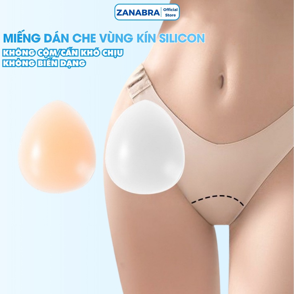 Miếng dán che rãnh vùng kín silicone bảo hộ che bikini chống lộ sử dụng nhiều lần ZANABRA D0163
