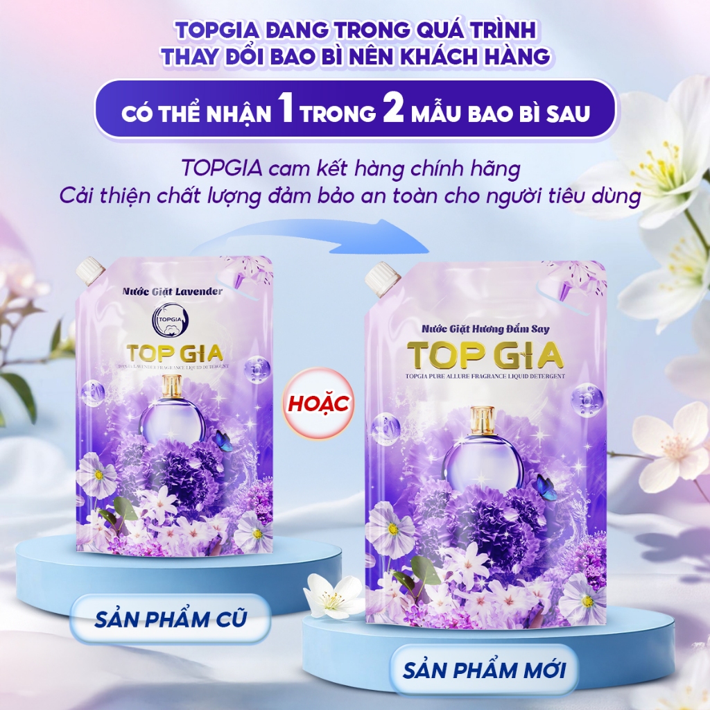 Nước Giặt Xả TOPGIA Hương Đắm Say Đánh Bay Vết Bẩn Cứng Đầu, Dịu Nhẹ An Toàn Lưu Hương 72H