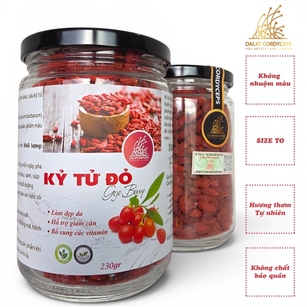 Kỷ Tử Đỏ Sấy Khô Loại Thượng Hạng Dalat Cordyceps