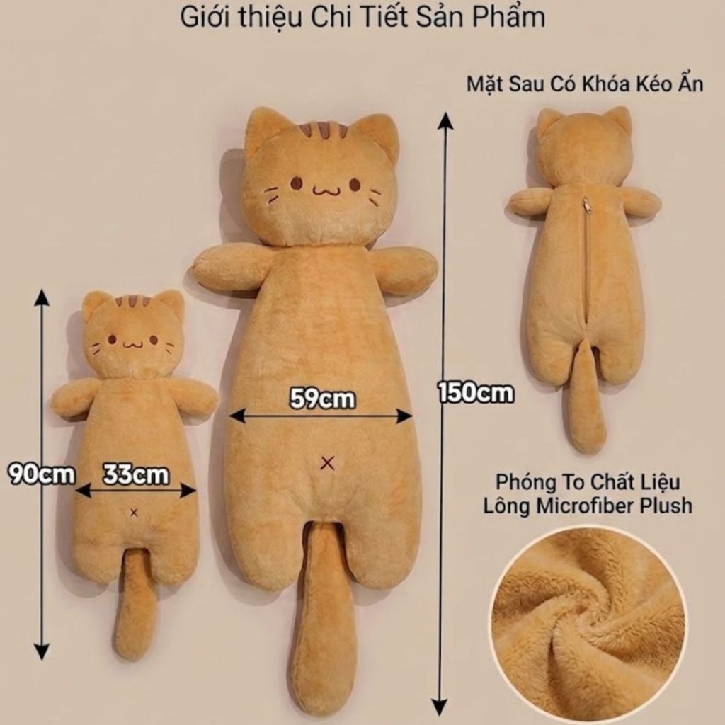 Gấu Ôm Ngủ Gấu Bông Mèo To