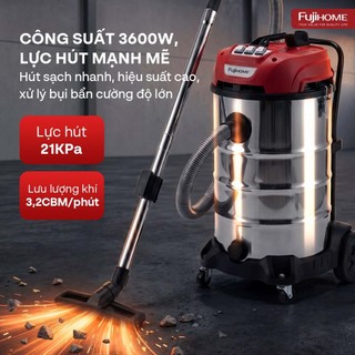 Máy Hút Bụi Công Nghiệp Khô Và Ướt Fujihome VC80N 80L - 3 Motor Độc Lập, Công Suất 3600W