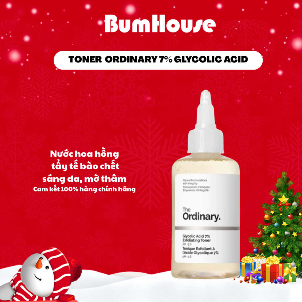 Nước hoa hồng tẩy tế bào chết Ordinary 7% Glycolic Acid Toner 100ml 240ml Babe