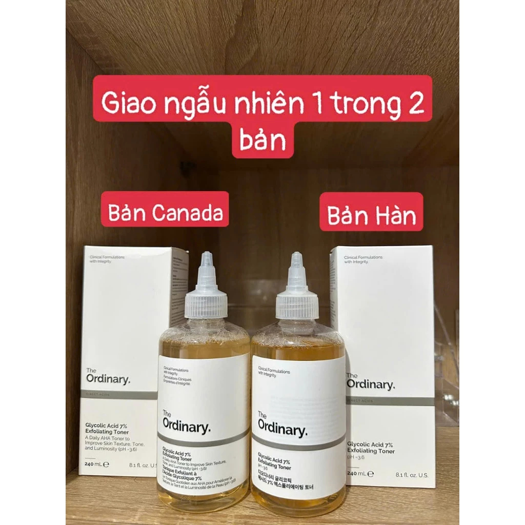 Nước hoa hồng tẩy tế bào chết Ordinary 7% Glycolic Acid Toner 100ml 240ml Babe