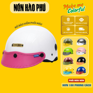 Mũ bảo hiểm VIKING COLOR nhựa ABS cao cấp, phối màu đa dạng nam nữ chính hãng, đạt chuẩn Quatest, nón đi xe máy