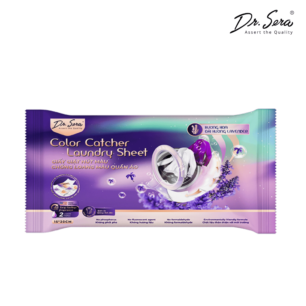 Giấy giặt hút màu, chống loang màu quần áo  Dr.Sera Color Catcher Laundry Sheet