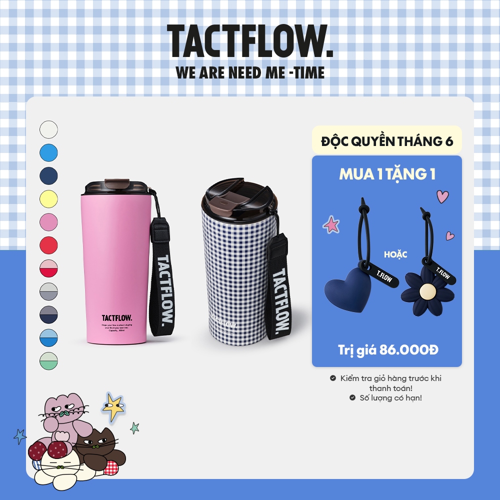 Bình giữ nhiệt TACTFLOW Ceramic TFB dung tích 650ml bằng thép không gỉ phủ sứ kèm quai xách - Nhiều màu